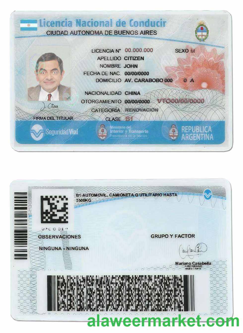 Argentina Buenos Aires driving license